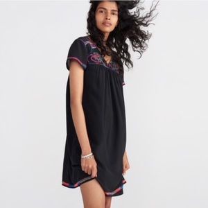 Madewell silk embroidered dress
